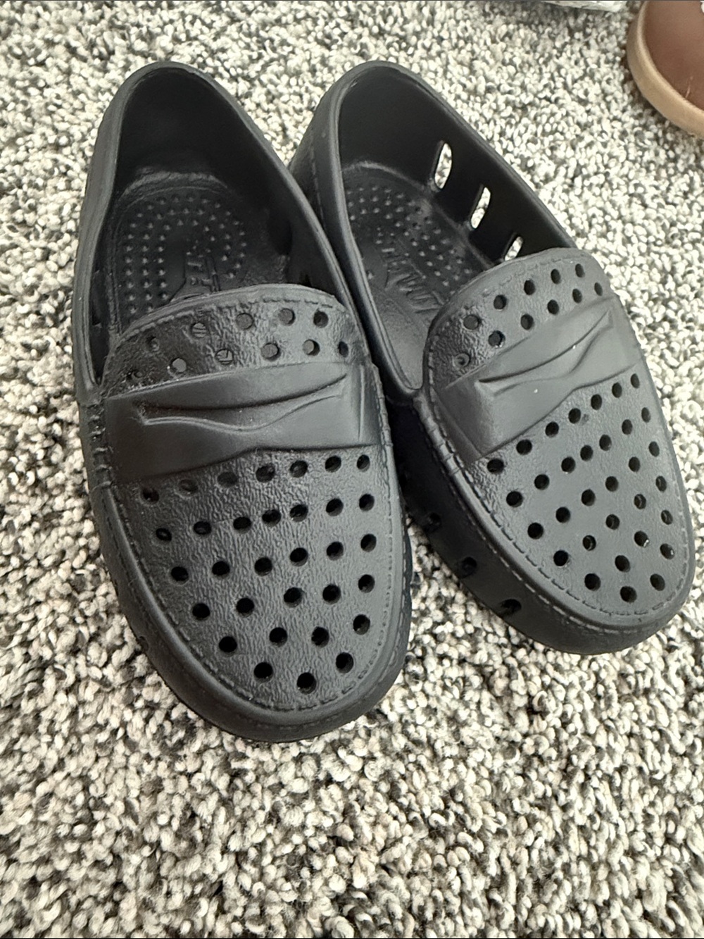 Kids Black Slip-On Floafers